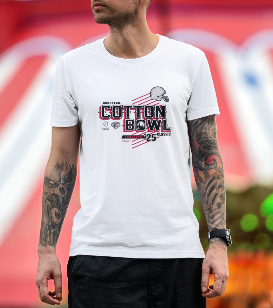 Goodyear Cotton Bowl Classic 2025 Buckeyes Playoff Semifinal Helmet T-Shirt