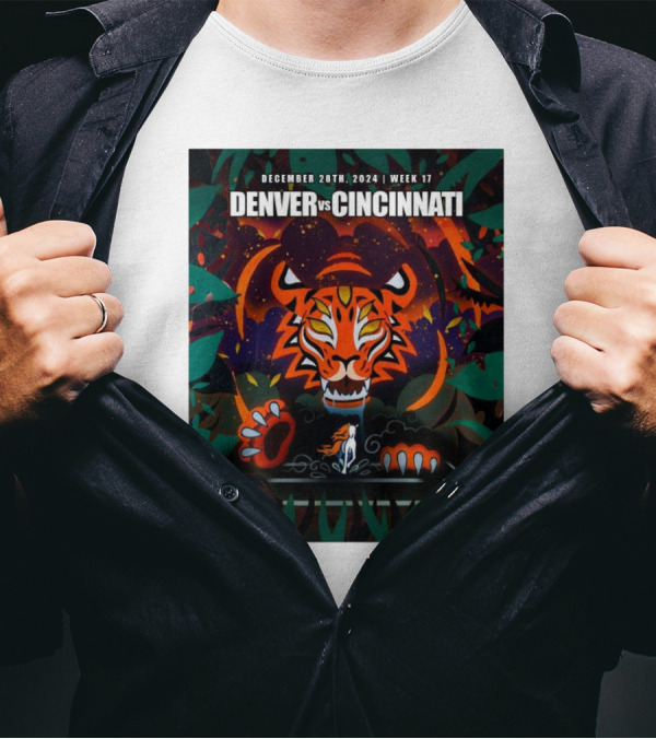 December 28th 2024 Week 17 Denver Vs Cincinnati Tiger Jungle Canvus Premium Cocktails T-Shirt