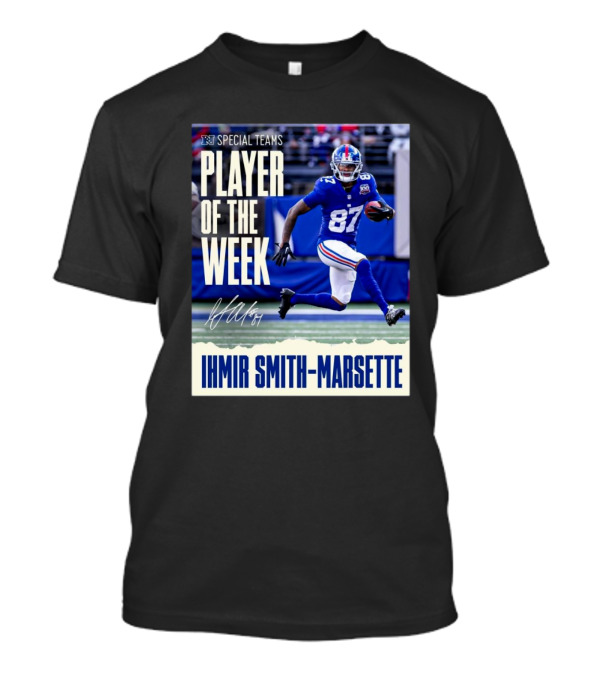 Ihmir Smith-Marsette NFC Special Teams Player Of The Week New York Giants Signature T-Shirt