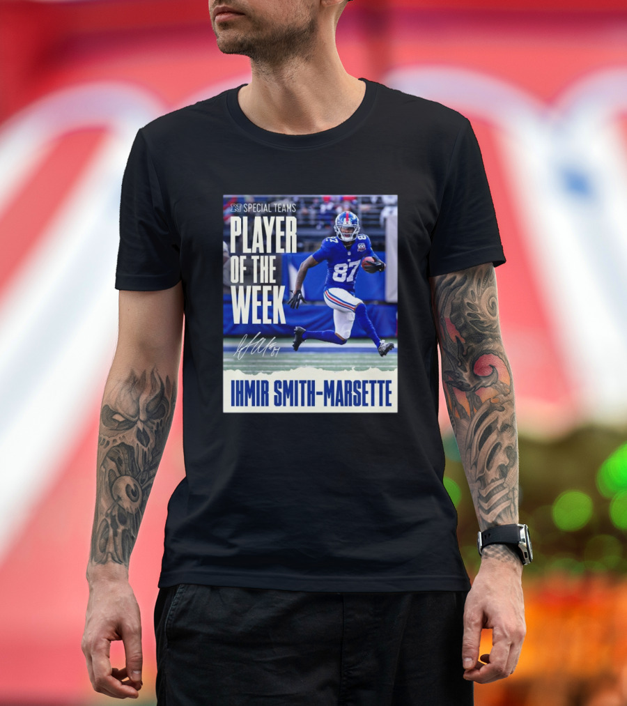 Ihmir Smith-Marsette NFC Special Teams Player of the Week New York Giants Signature T-Shirt