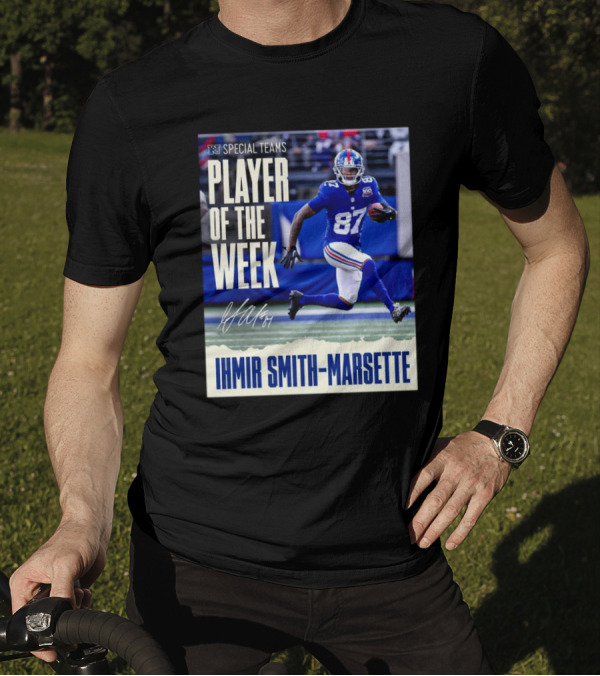 Ihmir Smith-Marsette NFC Special Teams Player Of The Week New York Giants Signature T-Shirt