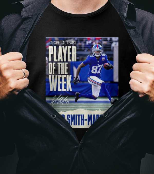 Ihmir Smith-Marsette NFC Special Teams Player Of The Week New York Giants Signature T-Shirt
