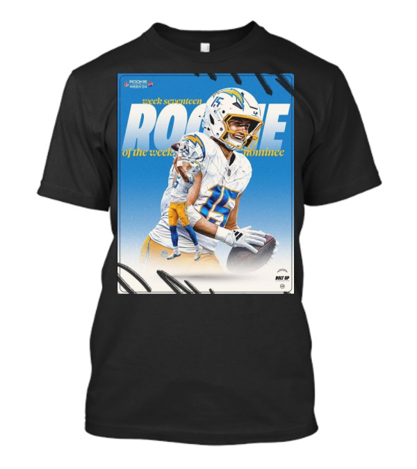 Ladd McConkey Los Angeles Chargers Week Seventeen Rookie Of The Week Nominee Bolt Up T-Shirt