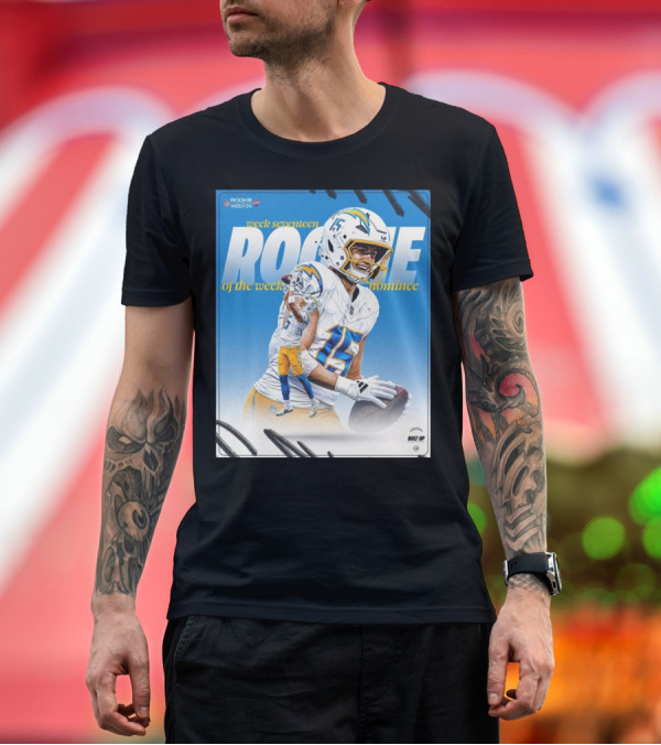 Premium T-Shirt: Ladd McConkey Los Angeles Chargers Week Seventeen Rookie Of The Week Nominee Bolt Up T-Shirt Ladd McConkey Los Angeles Chargers Week Seventeen Rookie Of The Week Nominee Bolt Up T-Shirt