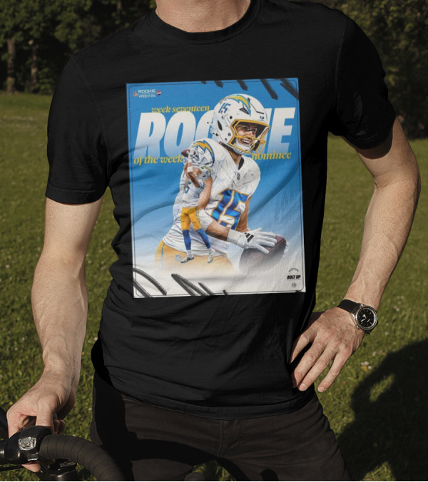 Ladd McConkey Los Angeles Chargers Week Seventeen Rookie Of The Week Nominee Bolt Up T-Shirt