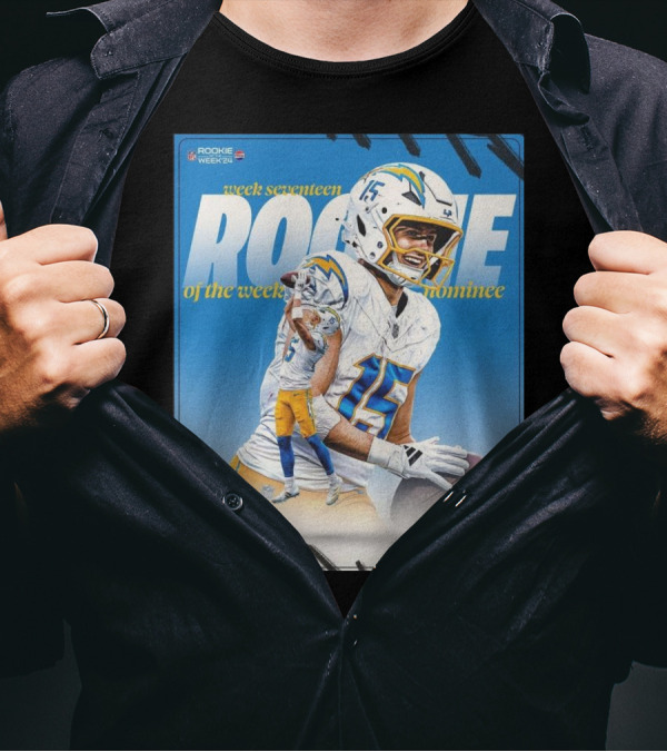 Ladd McConkey Los Angeles Chargers Week Seventeen Rookie Of The Week Nominee Bolt Up T-Shirt