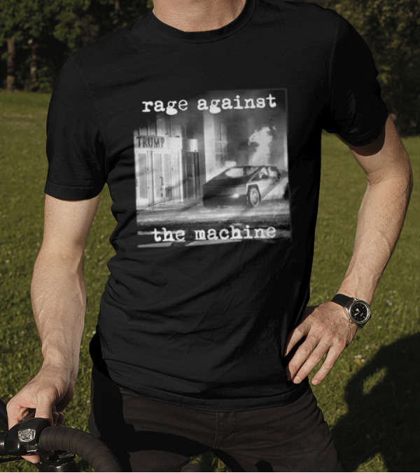 Rage Against The Machine Tesla Cybertruck Explodes Trump T-Shirt