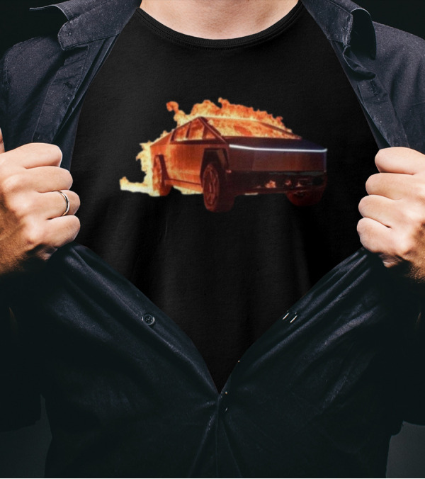 TexasTSLA Cybertruck Resilient To Explosions In Fiery Display T-Shirt