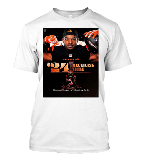 Ja’Marr Chase '24 Receiving Title Cincinnati Bengals 1,708 Yards NFL T-Shirt