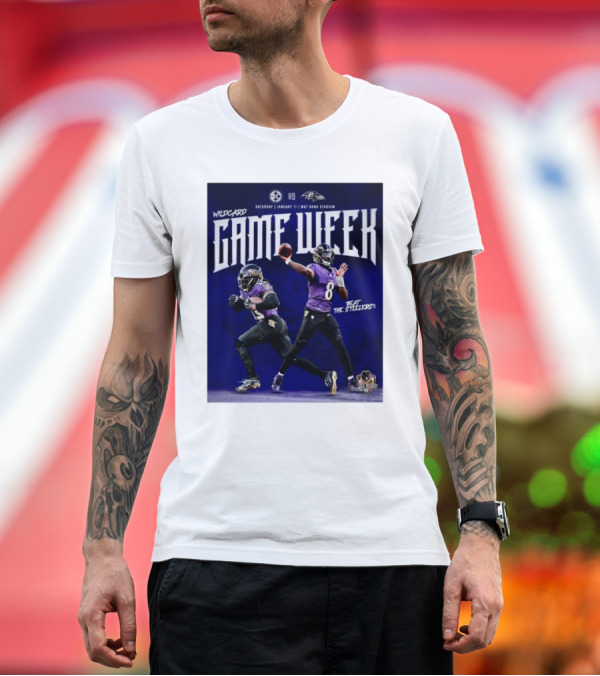 Premium T-Shirt: Wildcard Game Week Pittsburgh Steelers Vs Baltimore Ravens Saturday January 11 M&T Bank Stadium Beat The Steelers T-Shirt Wildcard Game Week Pittsburgh Steelers Vs Baltimore Ravens Saturday January 11 M&T Bank Stadium Beat The Steelers T-Shirt