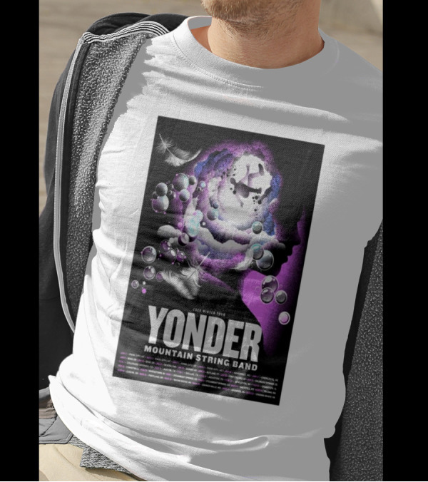 Yonder Mountain String Band 2025 Winter Tour Cosmic Silhouette Park City UT T-Shirt