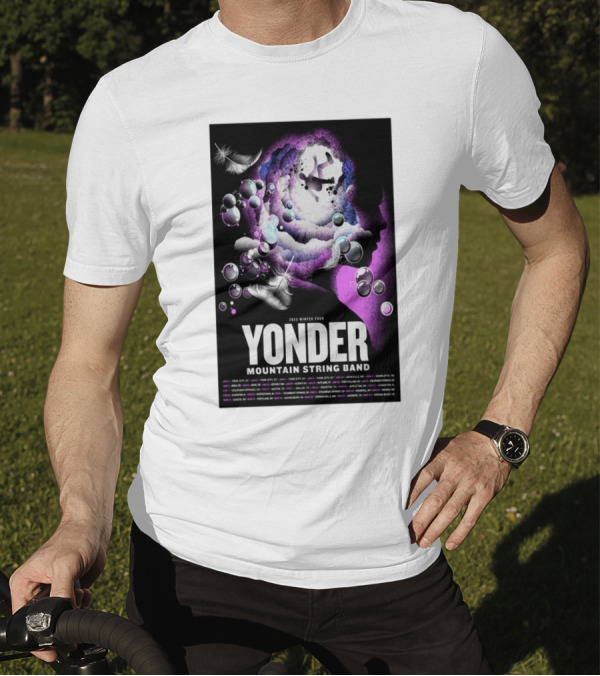 Yonder Mountain String Band 2025 Winter Tour Cosmic Silhouette Park City UT T-Shirt