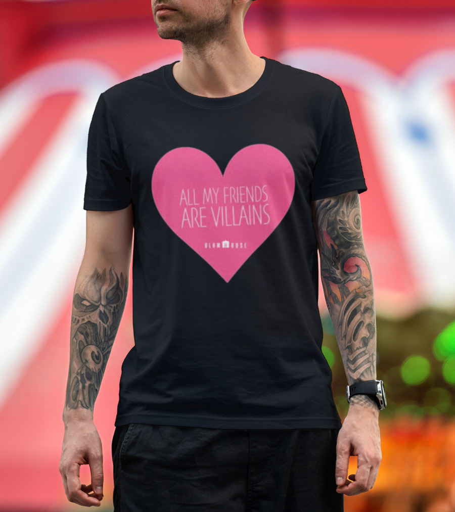 Blumhouse All My Friends Are Villains Valentine’s Heart T-Shirt