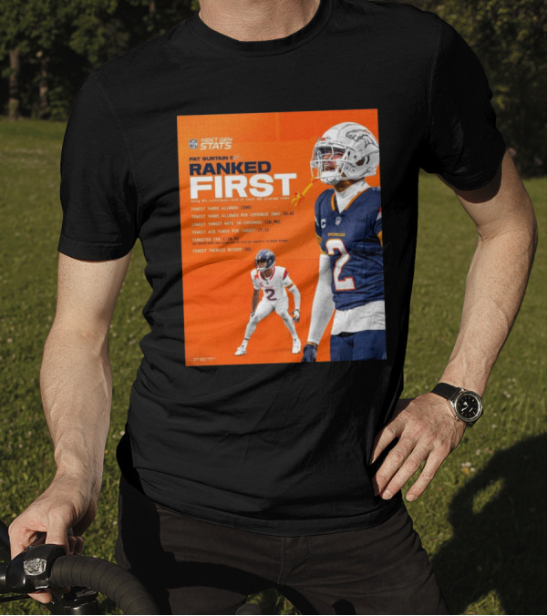Denver Broncos Pat Surtain II Ranked First NFL Next Gen Stats Fewest Yards Allowed 306 Coverage Snap 0.6 T-Shirt