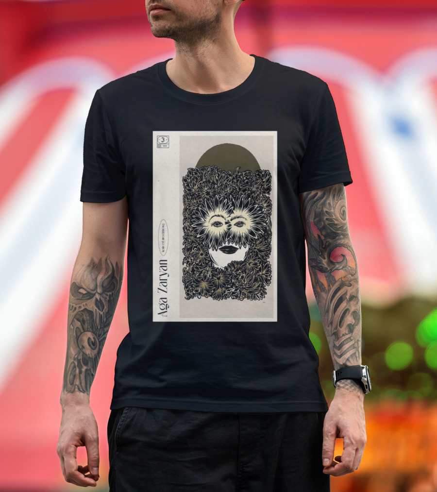 Aga Zaryan January 17 2025 Warsaw Poland Concert with Floral Mask T-Shirt