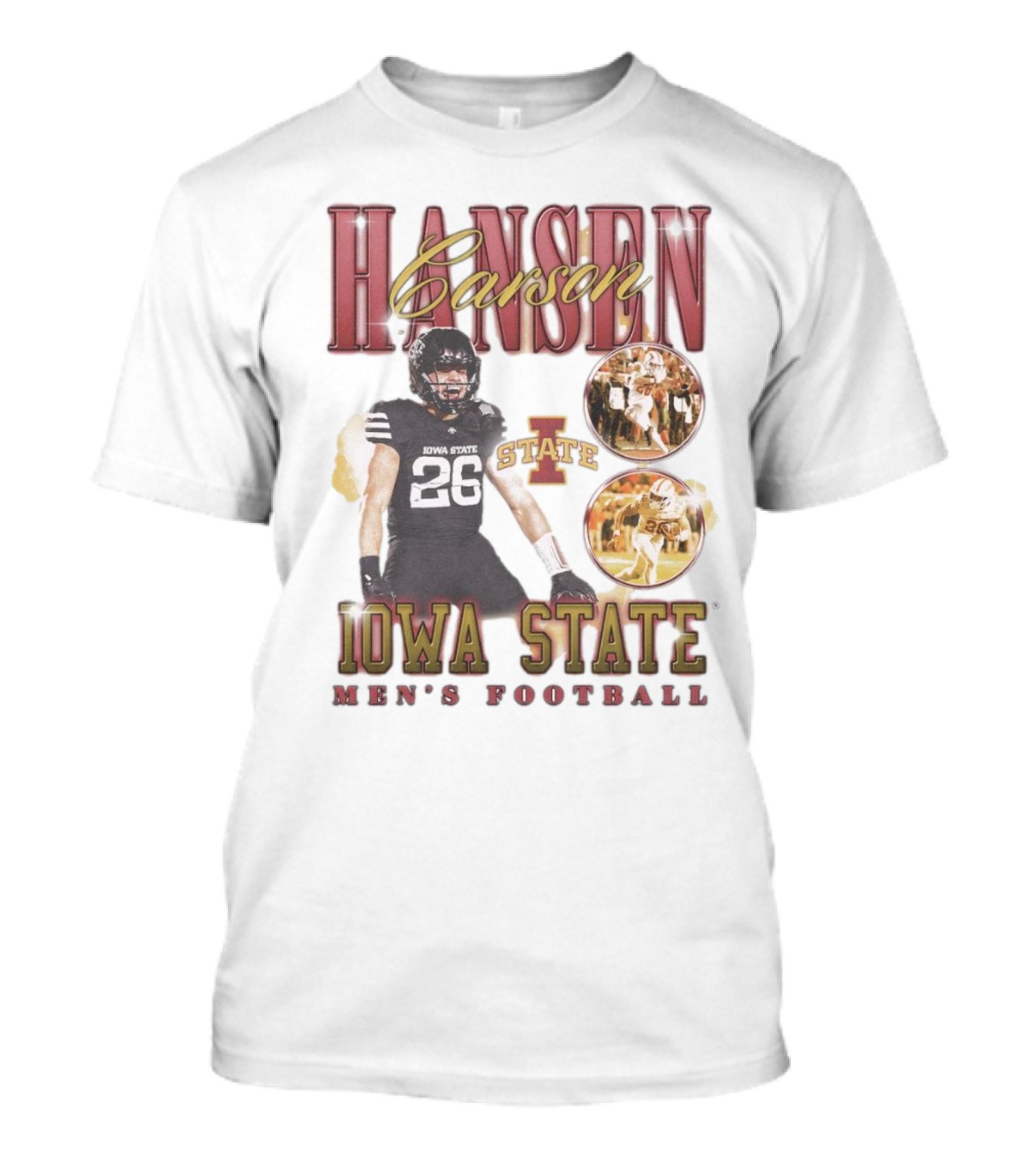 Carson Hansen Iowa State Cyclones Men's Football 90s T-Shirt