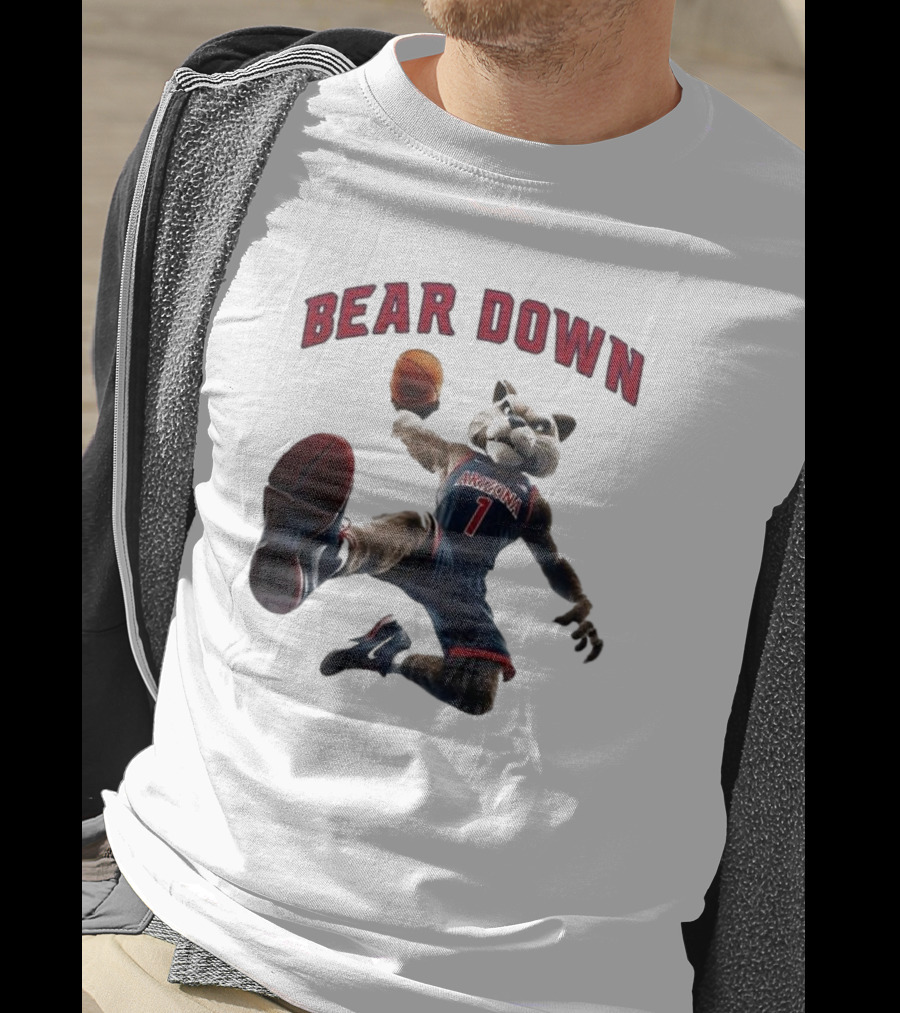 Bear Down Arizona Wildcats 2025 Basketball Mascot T-Shirt