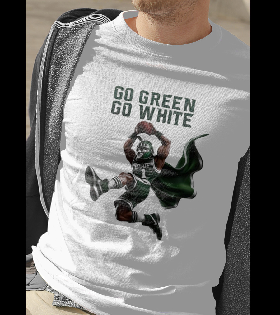 Michigan State Spartans Go Green Go White Football Mascot 2025 T-Shirt