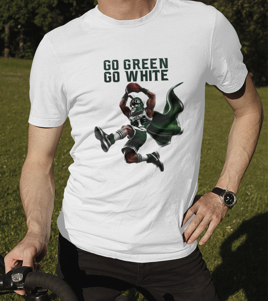 Michigan State Spartans Go Green Go White Football Mascot 2025 T-Shirt