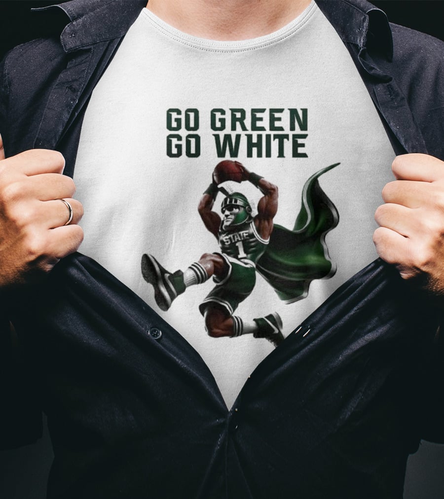 Michigan State Spartans Go Green Go White Football Mascot 2025 T-Shirt