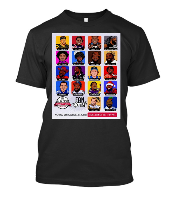 Alan Page Community Award 2024-25 Fan Vote Alex Highsmith K.J. Osborn Jordan Hicks Alexander Mattison T-Shirt