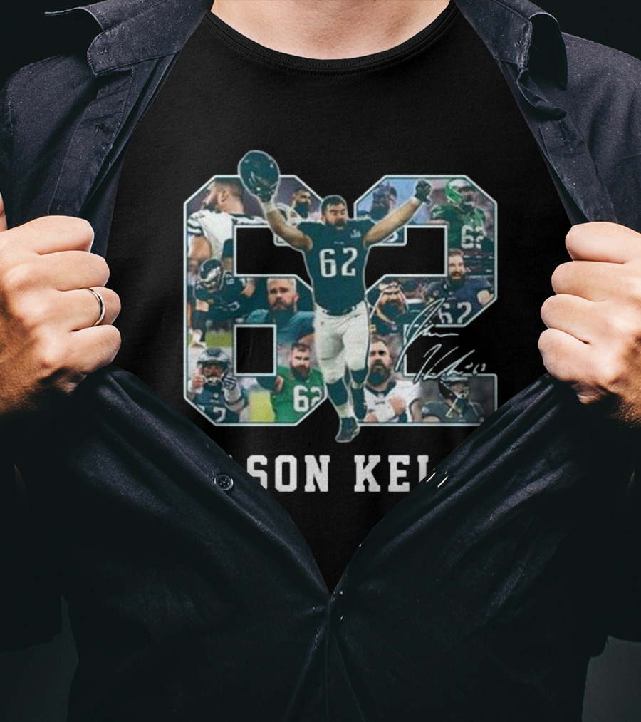 Philadelphia Eagles NFL Jason Kelce 62 7X Pro Bowls Signature 2025 T-Shirt