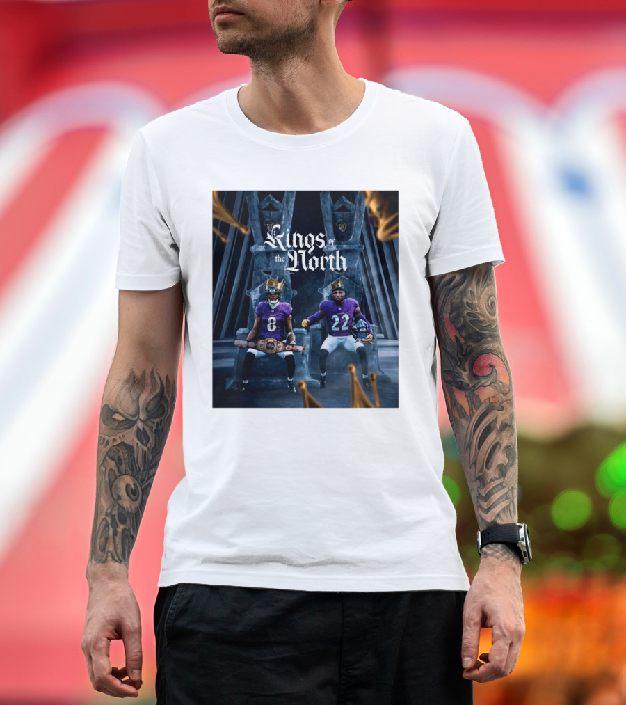 Kings of the North Baltimore Ravens Lamar Jackson Derrick Henry Moving On T-Shirt