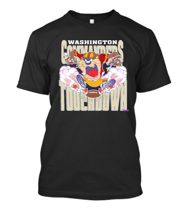 Washington Commanders Touchdown NFL Tasmanian Devil 2025 T-Shirt