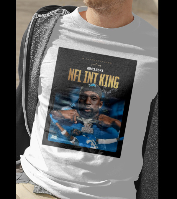 Detroit Lions Kerby Joseph 9 Interceptions 2024 NFL Int King Signature #31 T-Shirt