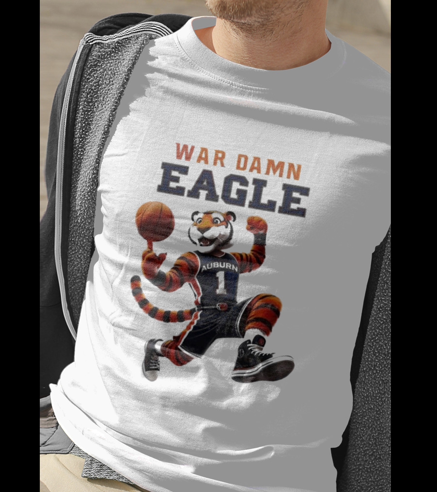 Auburn Tigers War Damn Eagle 2025 Basketball Mascot NCAA T-Shirt