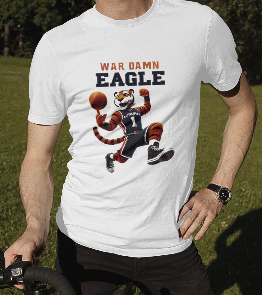 Auburn Tigers War Damn Eagle 2025 Basketball Mascot NCAA T-Shirt