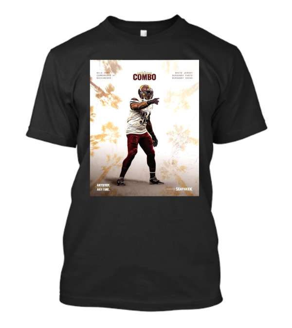 Wild Card Commanders At Buccaneers Combo White Jersey Burgundy Pants Burgundy Socks T-Shirt