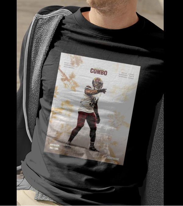 Wild Card Commanders At Buccaneers Combo White Jersey Burgundy Pants Burgundy Socks T-Shirt