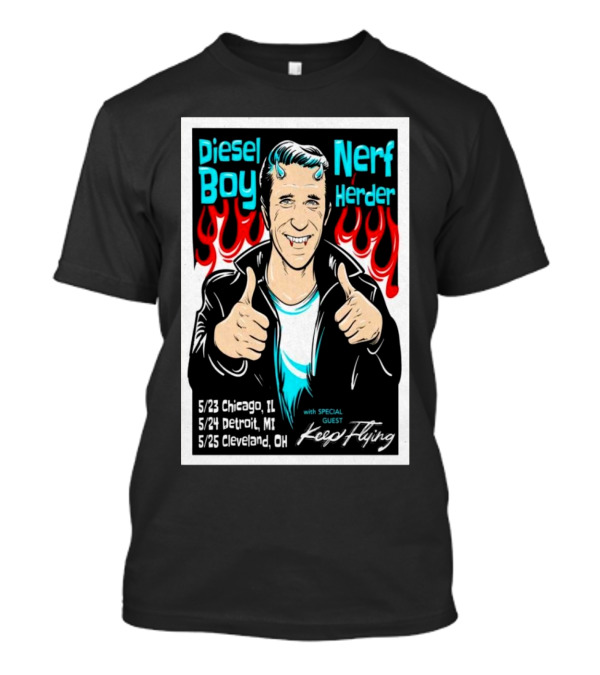 Diesel Boy And Nerf Herder Midwest Tour With Keep Flying May 2025 Chicago Detroit Cleveland T-Shirt