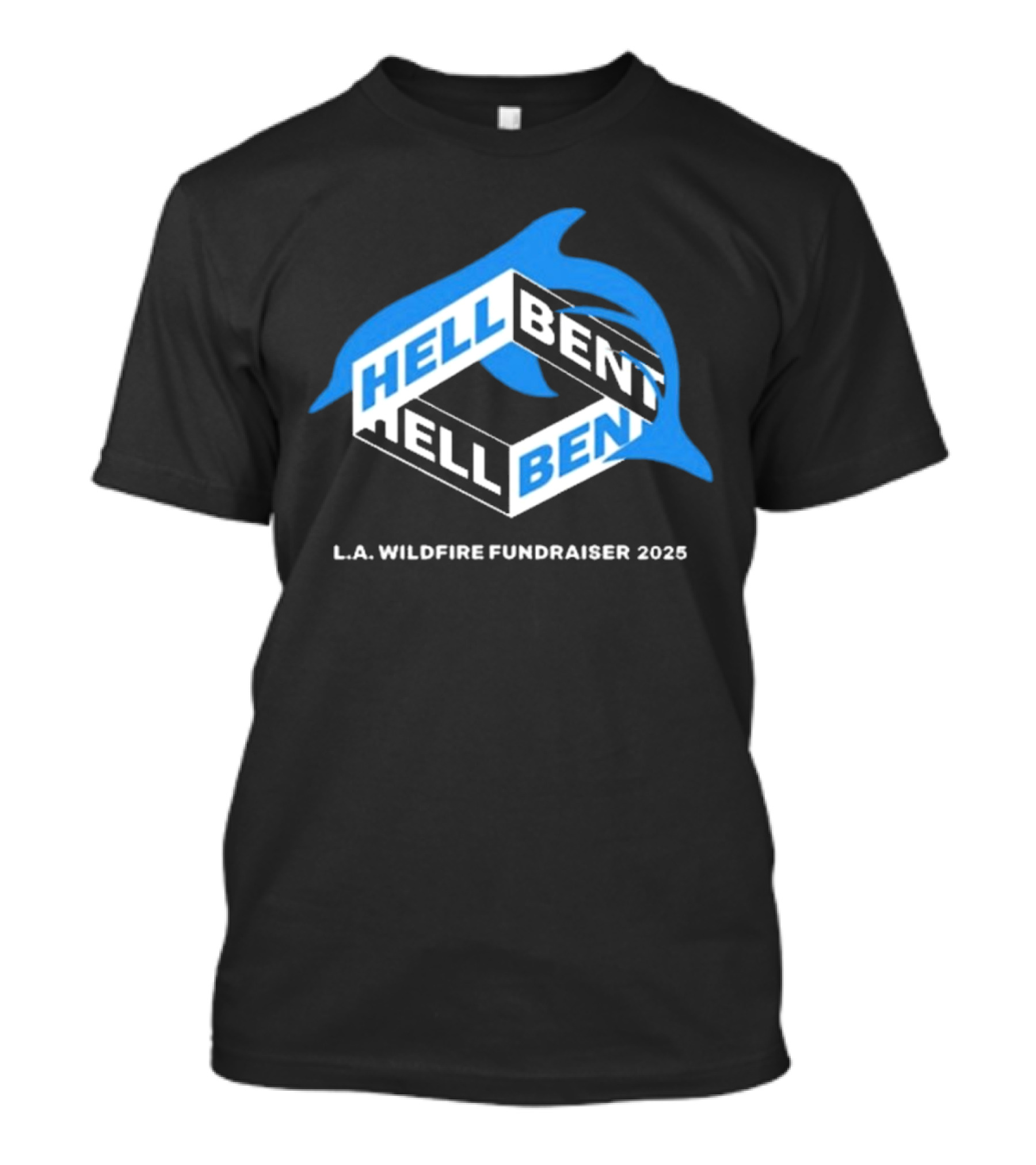 Hellbent L.A. Wildfire Fundraiser 2025 Blue Dolphin T-Shirt