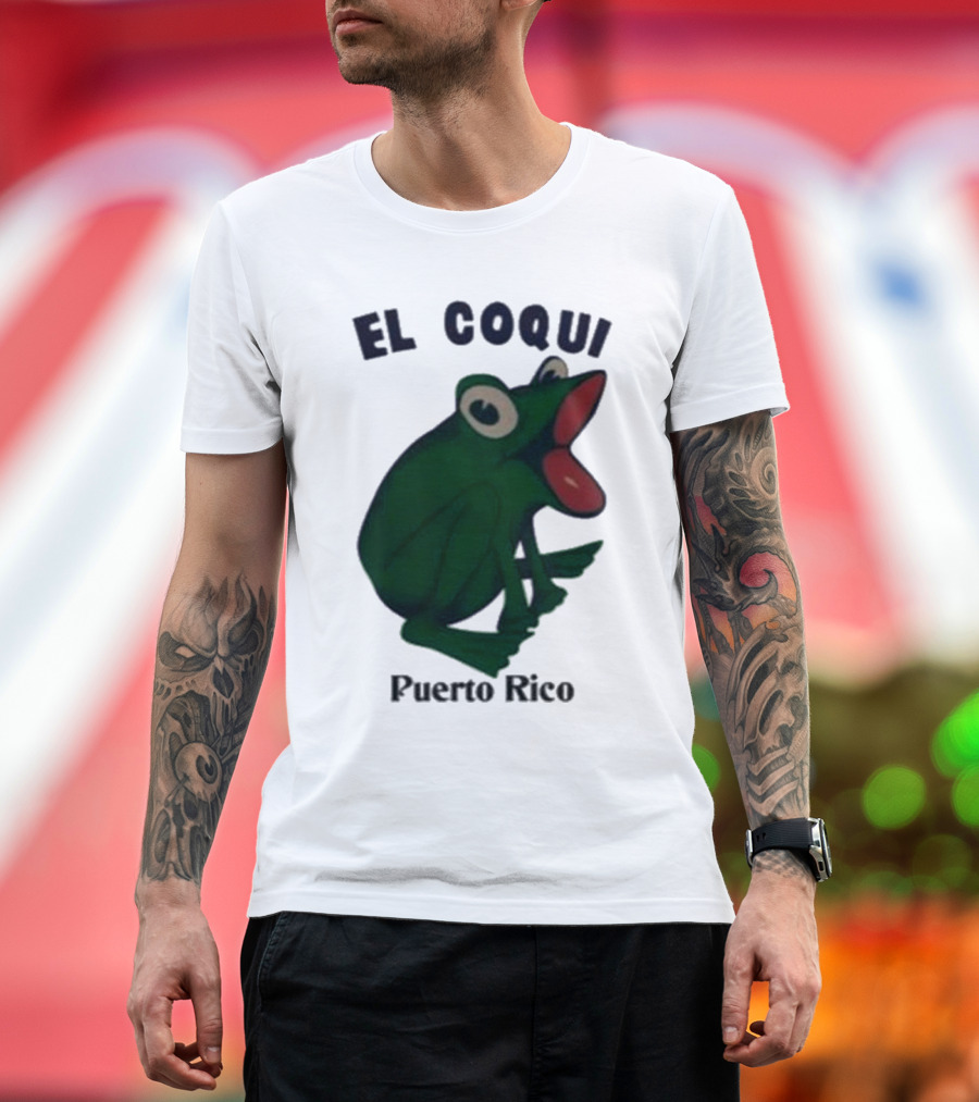 El Coqui Puerto Rico Frog Dios Bunny T-Shirt