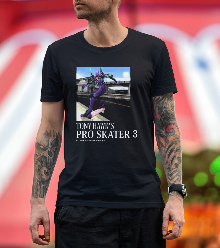 Tony Hawk's Pro Skater 3 Evangelion Skateboarding Character Scene T-Shirt