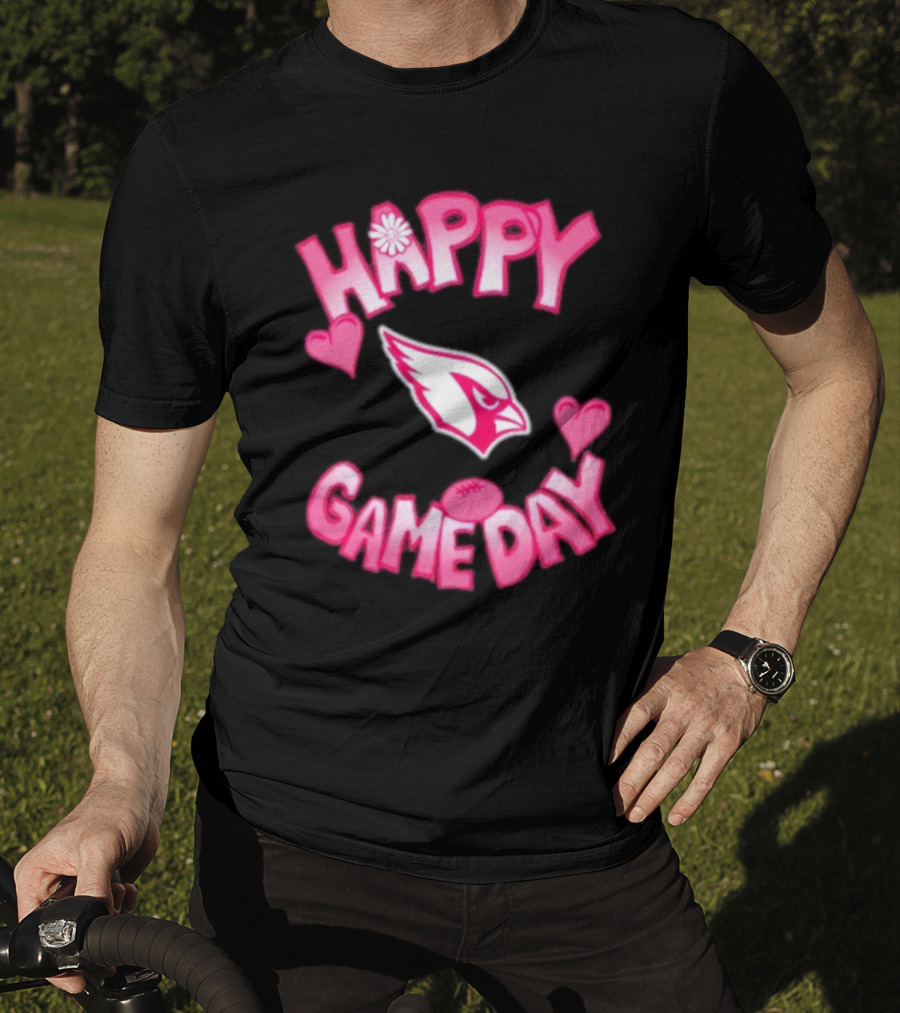 Valentine's Day Arizona Cardinals Happy Gameday 2025 Hearts T-Shirt