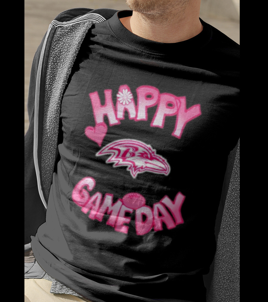 Happy Gameday Baltimore Ravens Valentine's 2025 T-Shirt