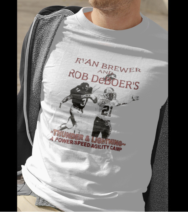 Ryan Brewer And Rob DeBoer Thunder And Lightning Power Speed Agility Camp Gamecocks Football Training T-Shirt