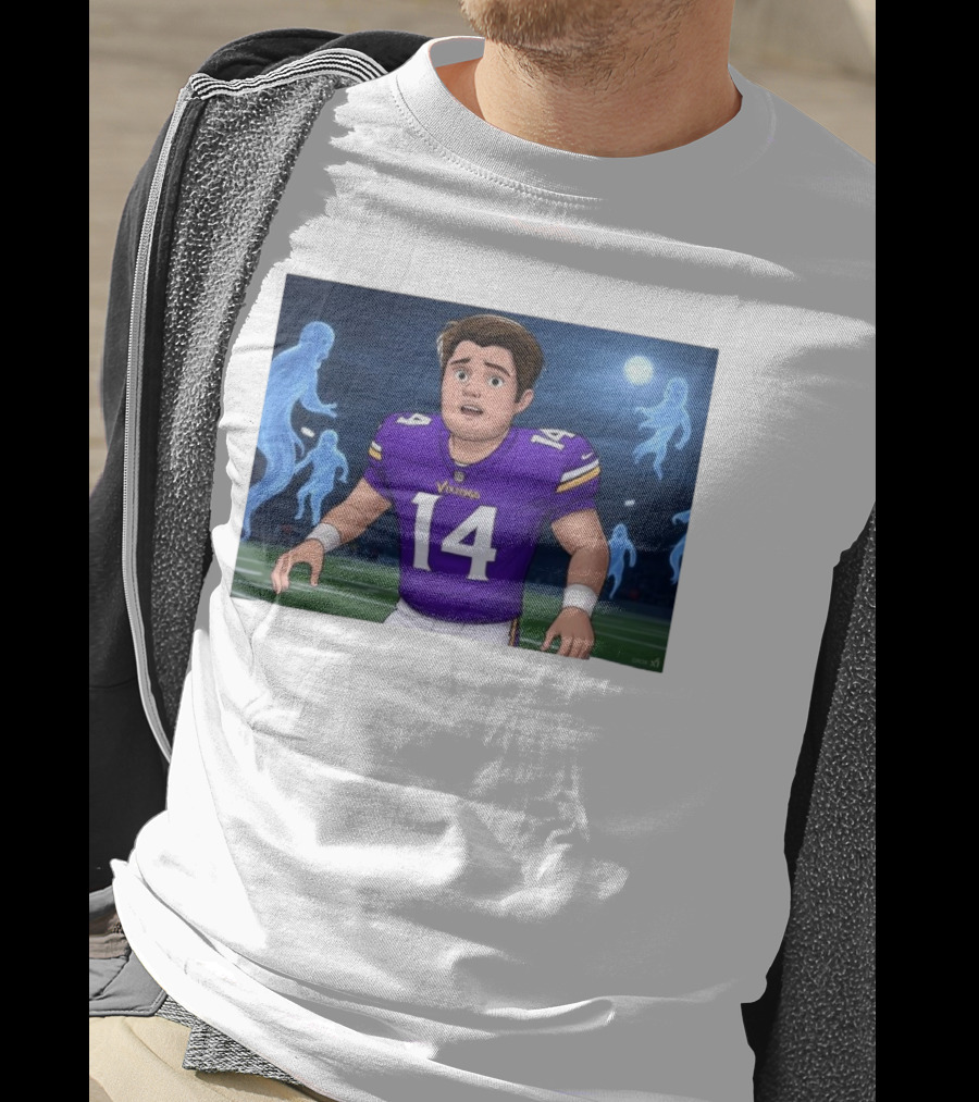 Sam Darnold Haunted By Ghosts In Minnesota Vikings NFL Jersey T-Shirt