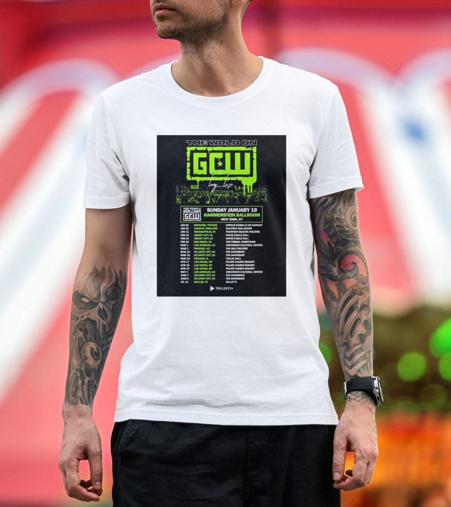 The World On GCW Long Live The People Vs GCW Hammerstein Ballroom Sunday January 19 2025 New York NY Triller Live Tour Dates 2025 T-Shirt