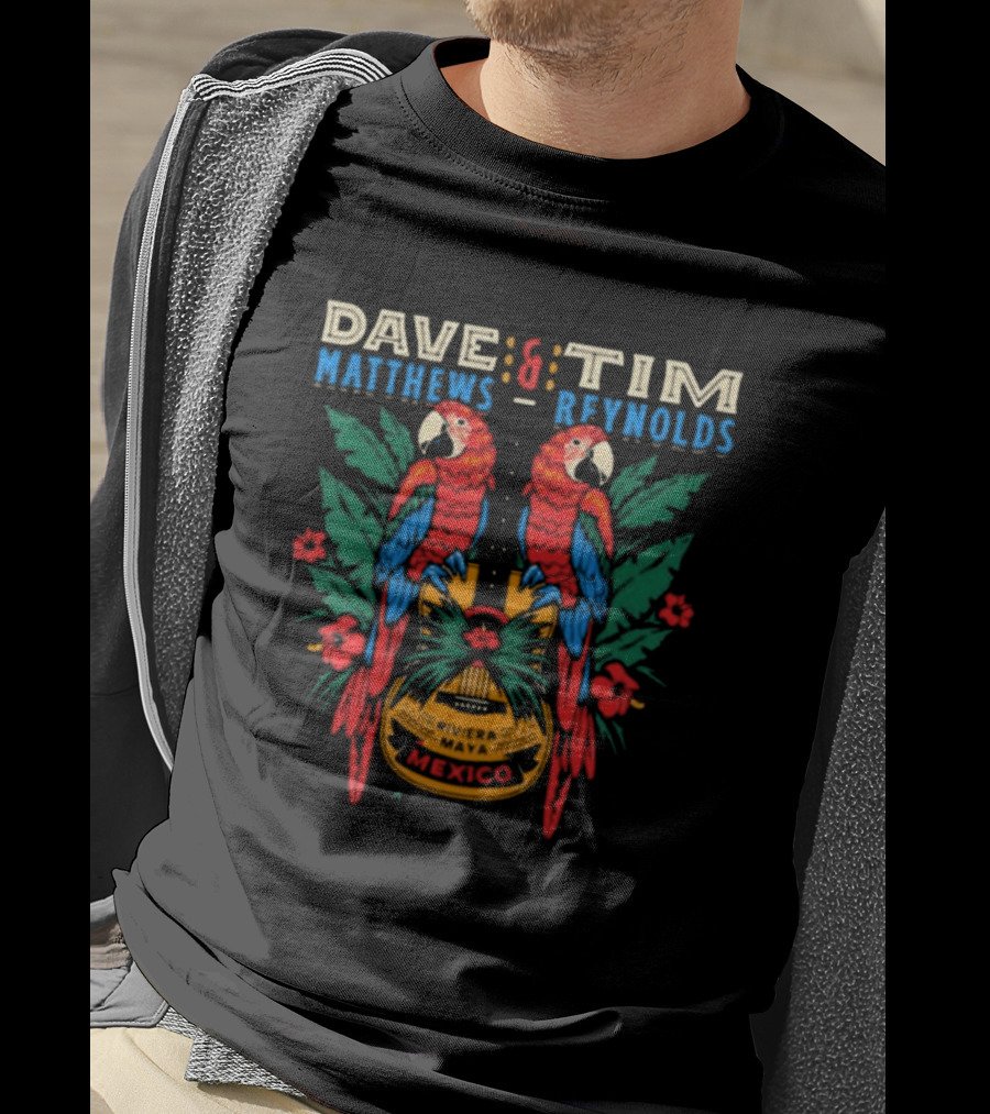 Dave Matthews Tim Reynolds Riviera Maya Mexico Parrot Guitar Jan 23-26 2025 T-Shirt