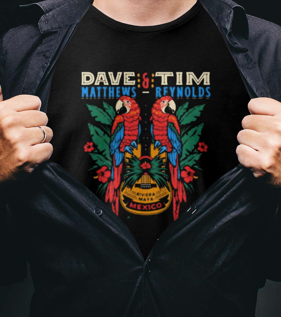 Dave Matthews Tim Reynolds Riviera Maya Mexico Parrot Guitar Jan 23-26 2025 T-Shirt
