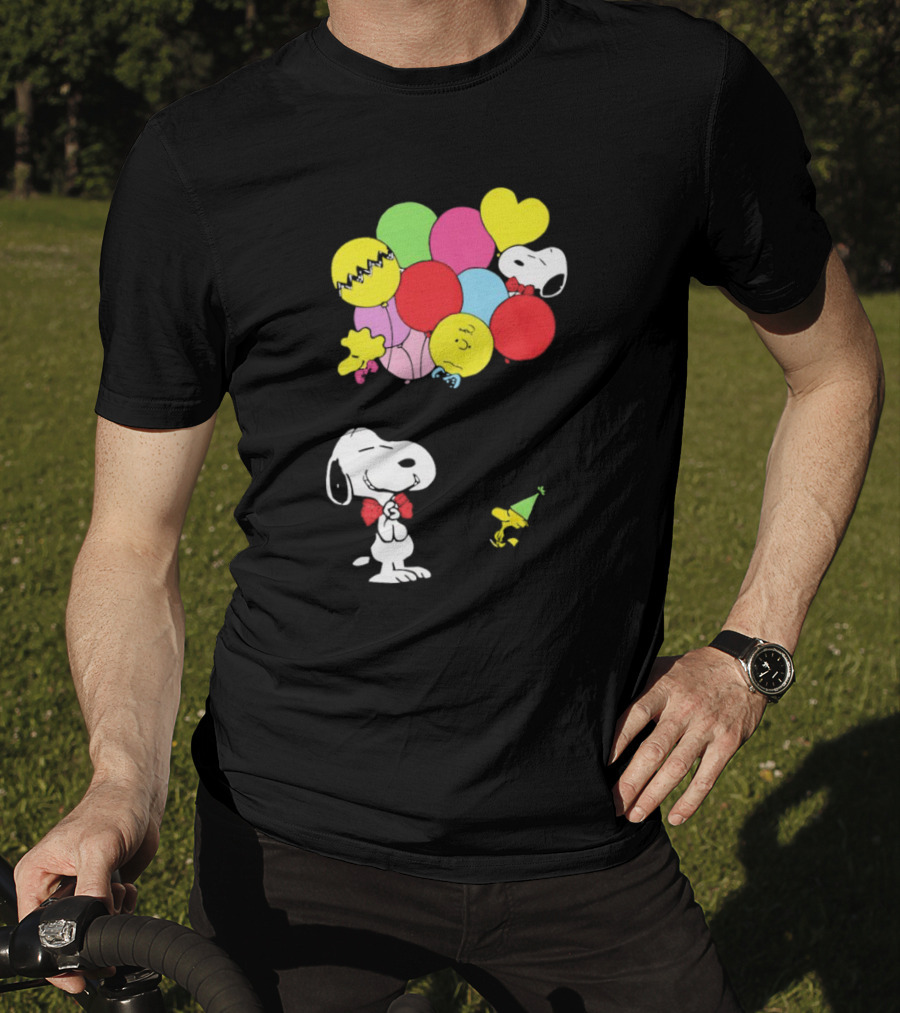 Peanuts Snoopy Woodstock Balloons Birthday T-Shirt