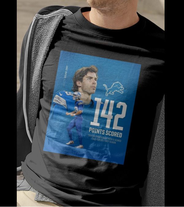 Jake Bates Detroit Lions 142 Points Scored Tied For Fourth-Most In Player's First NFL Season T-Shirt