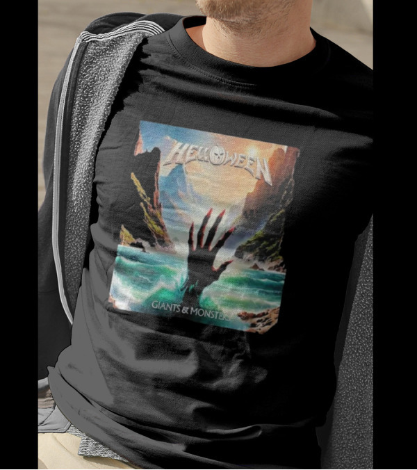 Helloween Giants & Monsters Album Art With Raising Hand In Ocean Released August 29th 2025 T-Shirt