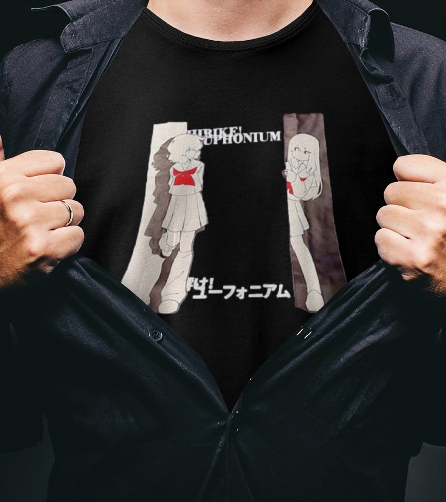 Hibike Euphonium Anime Schoolgirl Character With Japanese Text T-Shirt