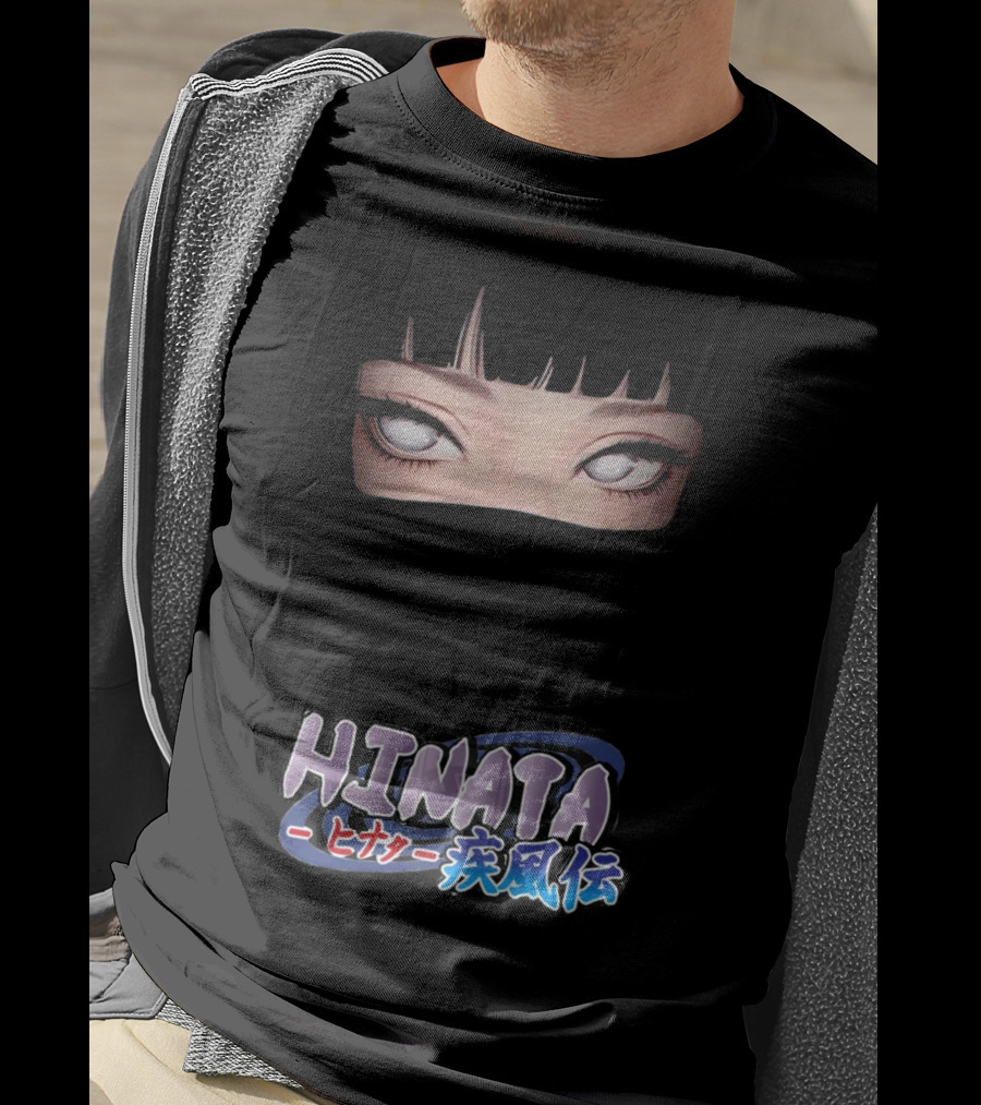 Hinata Hyuga Eyes Japanese Text Anime Style T-Shirt
