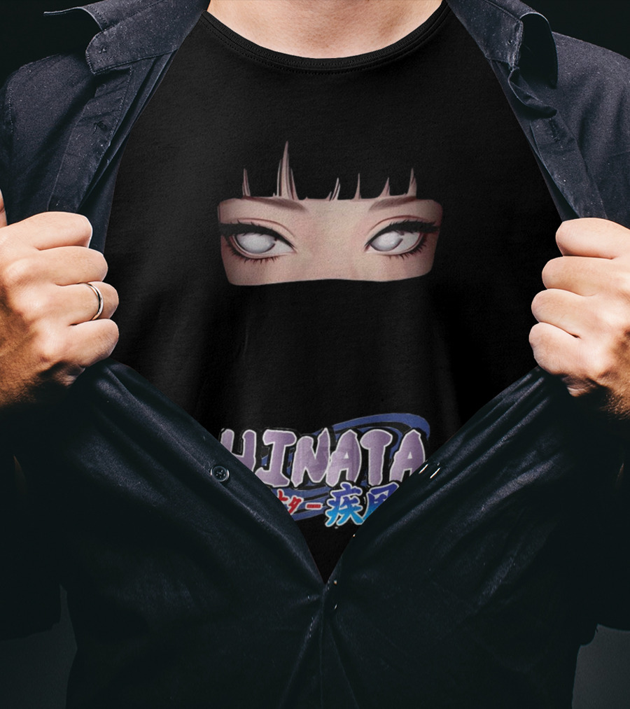Hinata Hyuga Eyes Japanese Text Anime Style T-Shirt
